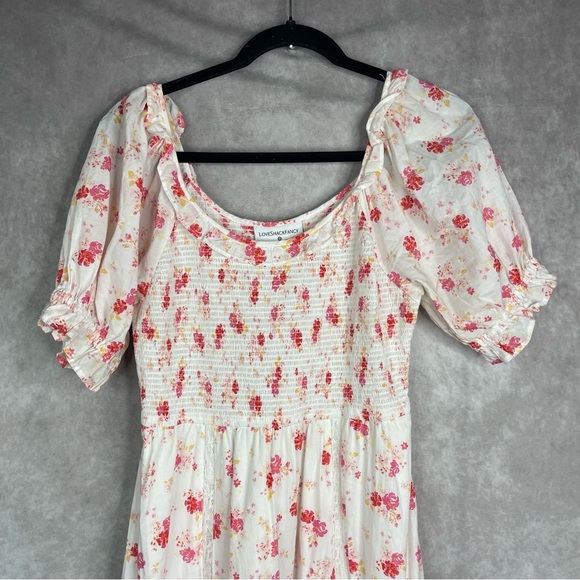 LoveShackFancy x Target Cosette Floral Ruffle Midi Dress In White Women's Sz S - Picture 3 of 8